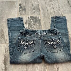 Arizona Jean Company Dark Blue Embroidered Skinny Jeans